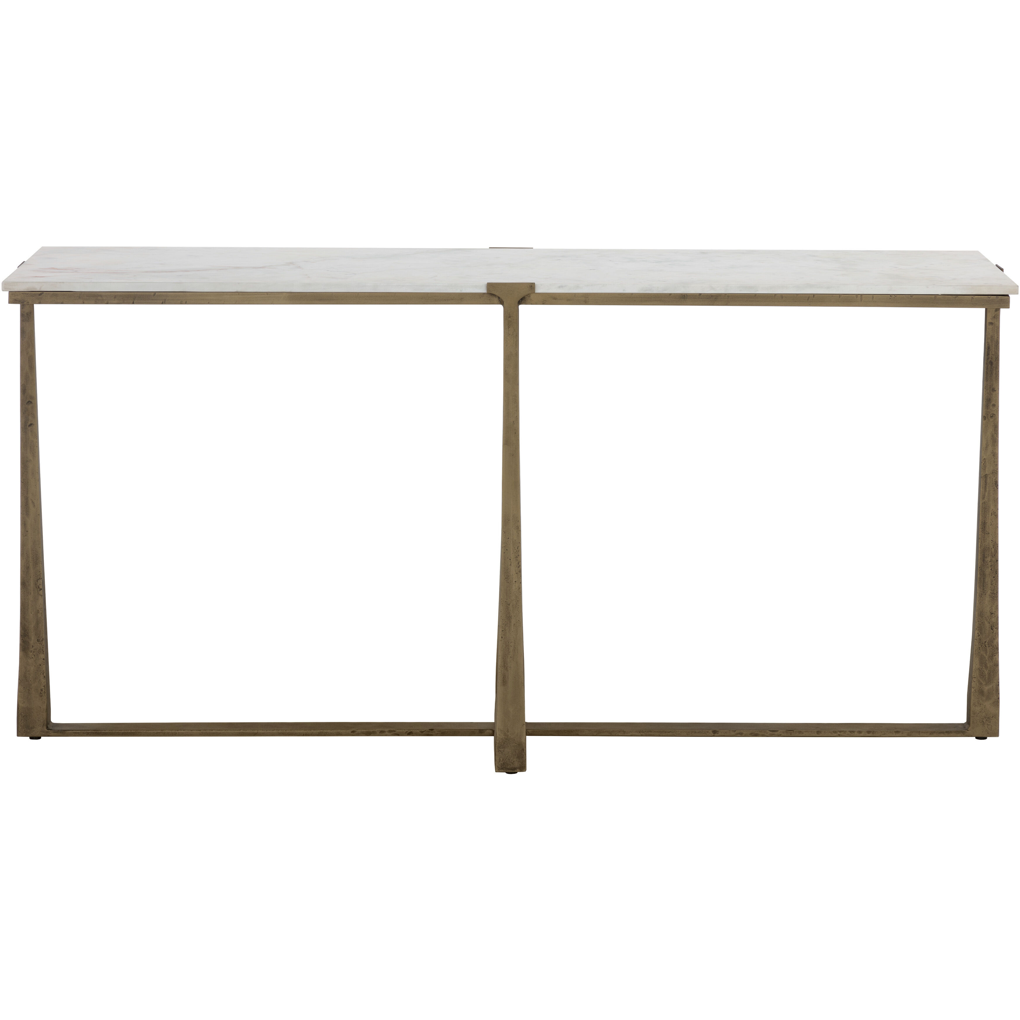 Cowell 64 X 20 inch White / Antique Brass Console Table